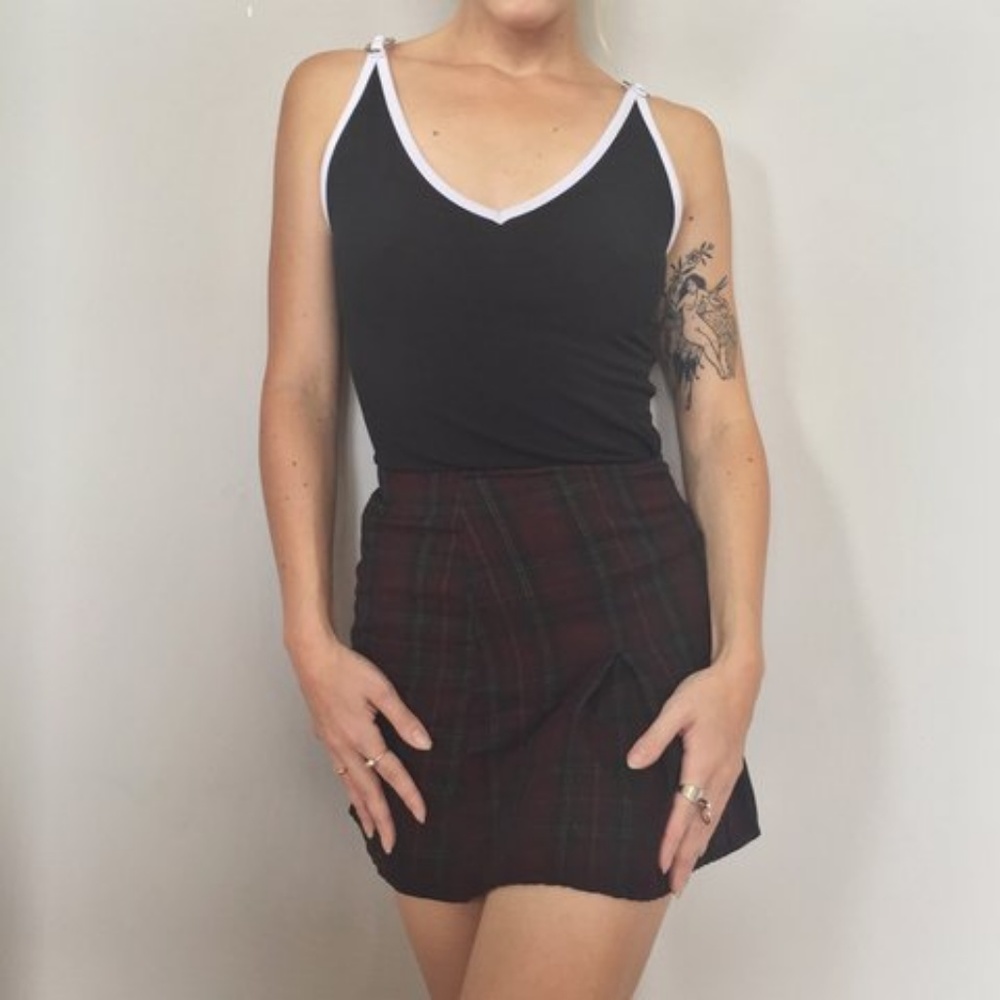 Black & White Sporty Spandex Vintage Tank XS
